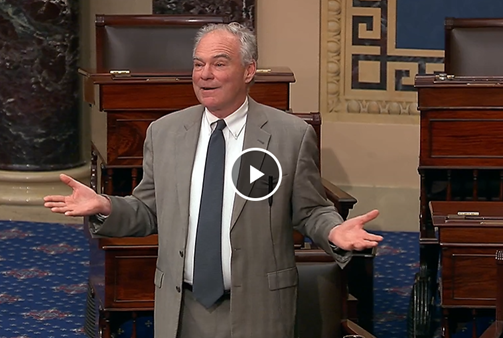 Senator Kaine speaking on Senate floor.