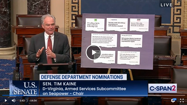 Kaine Delivers Sch On Senate