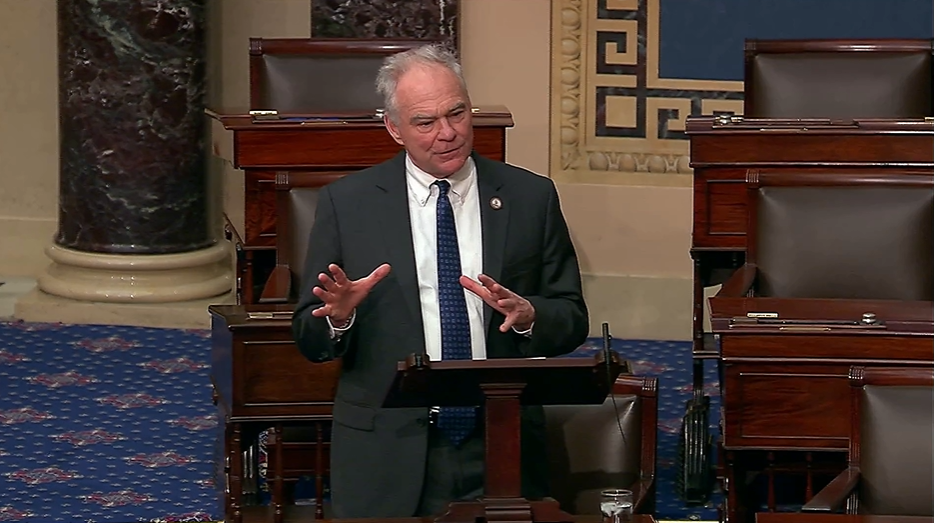 Senator Kaine speaking on the Senate floor.